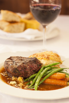 grilled prime filet with Stilton cheese-Port wine sauce 