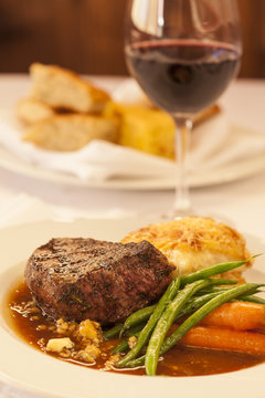 grilled prime filet with Stilton cheese-Port wine sauce 