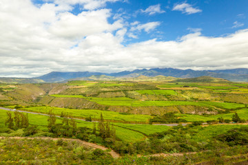 Fototapeta premium Explore the stunning Ecuadorian landscape in Carchi province,located in the north of the country,with the iconic Pan American Highway in the foreground.