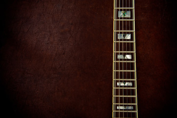 Electric guitar neck  horizontal detail