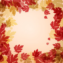 Naklejka na ściany i meble Light background with autumn leaves