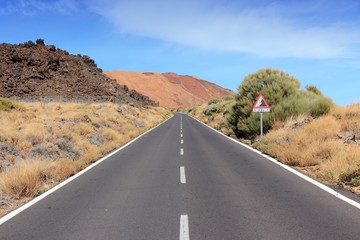 Tenerife road in Teide National Park