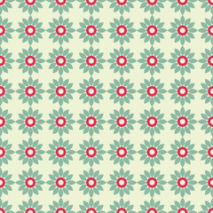 Seamless geometric pattern of abstract flowers