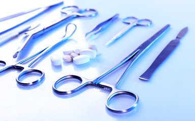 Surgery instruments isolated on white