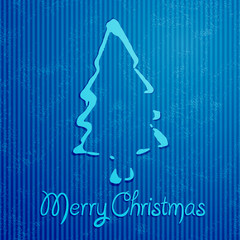 Christmas greeting card with blue background