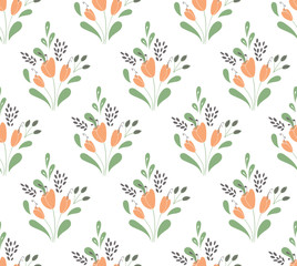 Tulips seamless pattern
