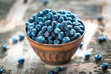 Bowl of fresh blueberries