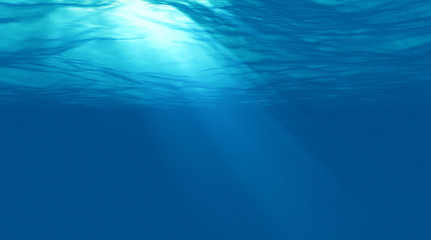 beautiful scene light underwater in Caribbean lagoon