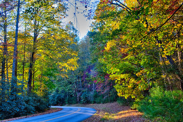 stone mountain north carolina scenery during autumn season