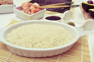 ingredients to prepare sushi