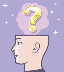 Gold Mindful Question vector art