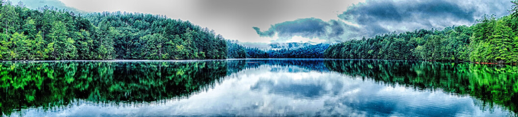 lake santeetlah scenery in great smoky mountains