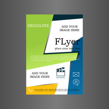Vector flyer design space for photos. Poster template for your business.