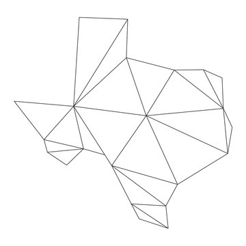 recommend clip art: black polygonal outline of Texas vector map