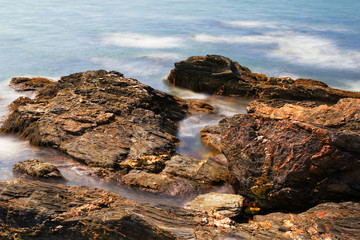 Rocky shore.