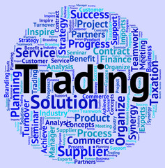 Trading Word Indicates Commercial Business And Exporting