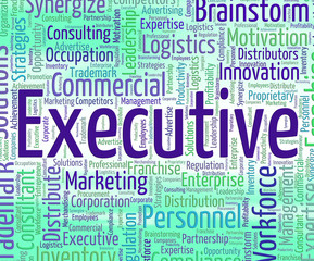 Executive Word Represents Senior Administrator And Ceo