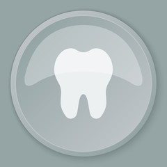 White Tooth icon on grey web button