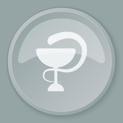 White Medical  icon on grey web button