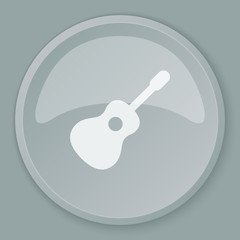 White Guitar icon on grey web button