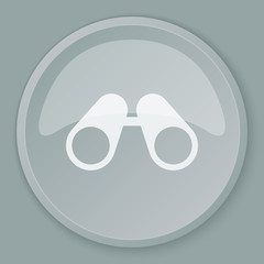 White Binoculars icon on grey web button