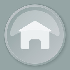 White Home icon on grey web button