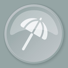 White Parasol icon on grey web button