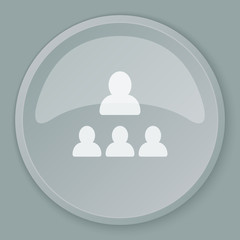 White Organization icon on grey web button