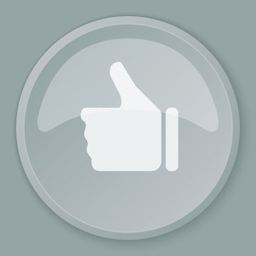 White Thumb Up icon on grey web button