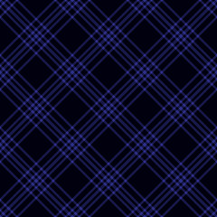 Blue diagonal tartan inspired seamless pattern background