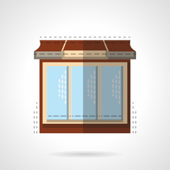 Flat color store window vector icon