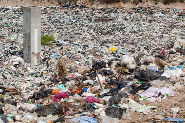 Garbage disposal pond on Koh Larn island in Pattaya,Thailand