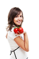 Young woman with tomatos