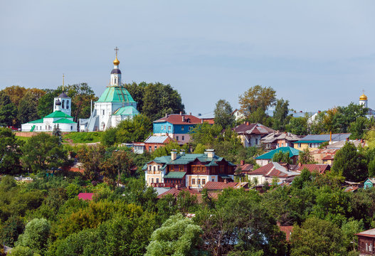 Small Houses and Orthodox Church at Vladimir City