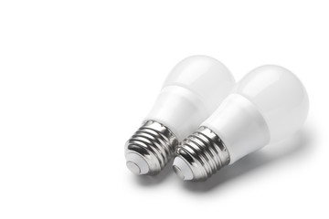 LED light bulbs isolated on white background