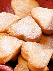 Heart shaped cookies in basket