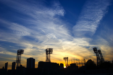 Fototapeta na wymiar 新宿の夕日　Sky