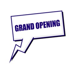 grand opening blueblack stamp text on white Speech bubbles