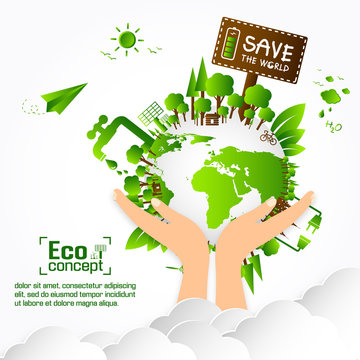 Ecology concept. save world vector illustration