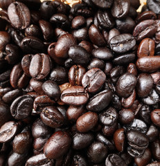 Close up of coffee beans background.
