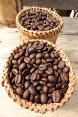Close up of coffee beans.