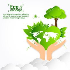 Ecology concept. save world vector illustration