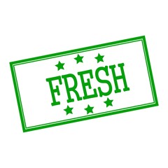 FRESH green stamp text on background white and star