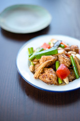 Stir-fried chicken with cashew nuts delicious Thai food
