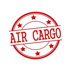 air cargo red stamp text on red circle on a white background and star