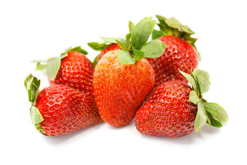 Strawberries isolated on white background
