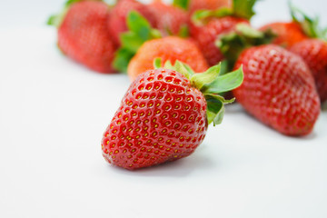 closeup fresh strawberries