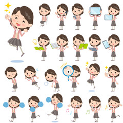 Pink jacket Middle woman 2／同じシリーズはtoyotoyoポートフォリオ内から「親しみ　デフォルメ」と検索してください