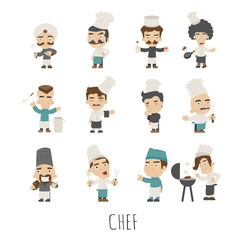 Set of chef costume characters