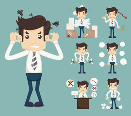 Businessman Stress Pressure Workplace Stick